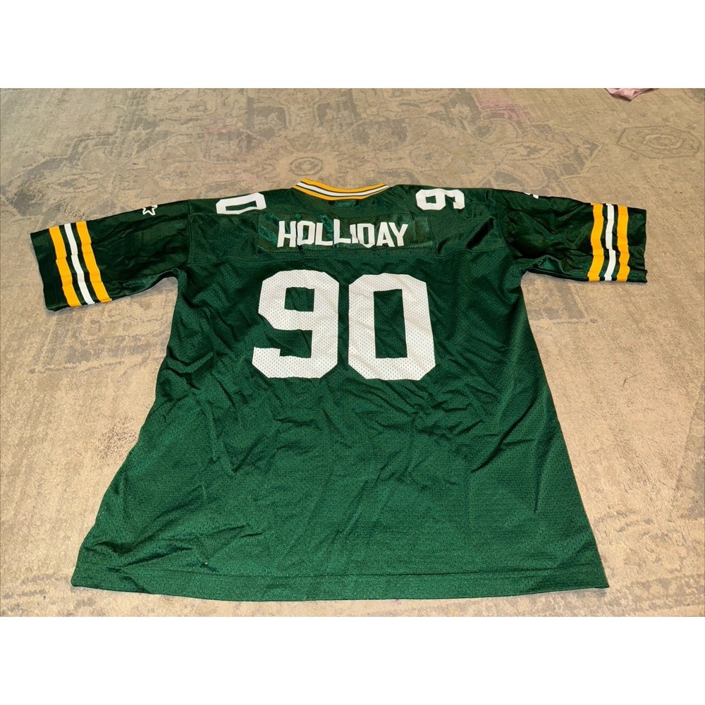 VINTAGE‎ Starter GREEN BAY PACKERS Holliday #90 FOOTBALL JERSEY SZ XL 18/20 BOYS